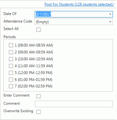 how to record attendance for a group of students